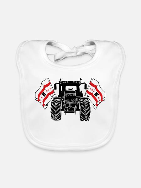 Drenthe_Tractor_Pride - Baby Bio-Lätzchen - Weiß - Vorne