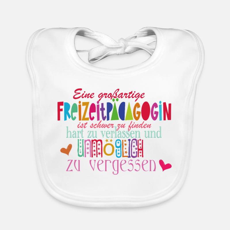 Freizeitpädagogin - Baby Bio-Lätzchen - Weiß