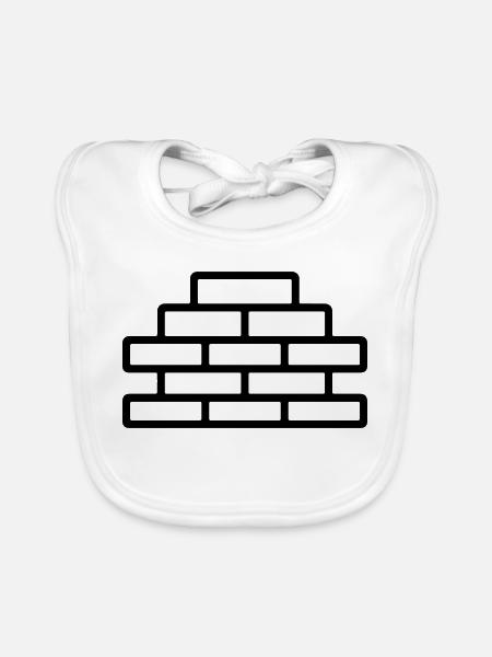 brick - Organic Baby Bibs - white - Front