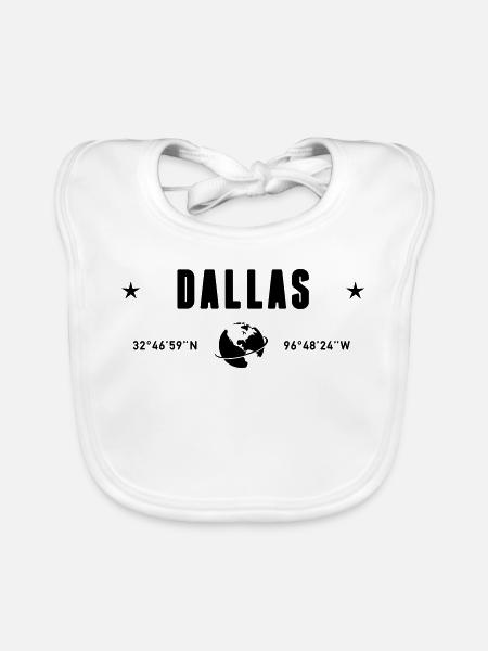 Dallas, Texas Koordinaten Planet Erde - Baby Bio-Lätzchen - Weiß