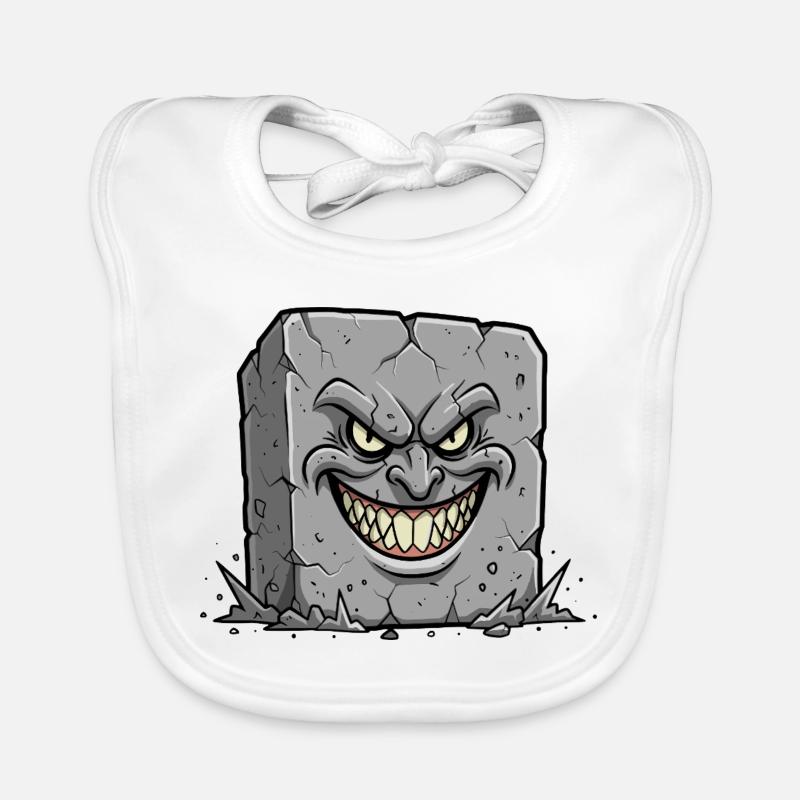 Cartoon Tombstone Grim Grin Organic Baby Bibs