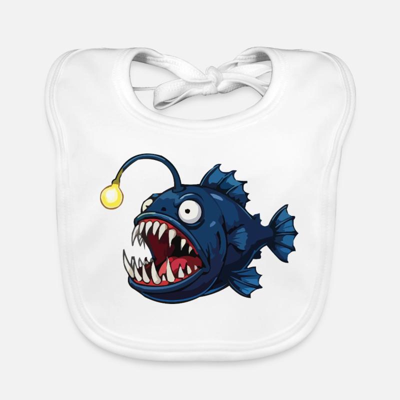 Deep-sea frogfish with light Organic Baby Bibs