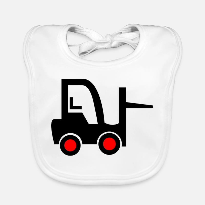 Gabelstapler - Baby Bio-Lätzchen - Weiß