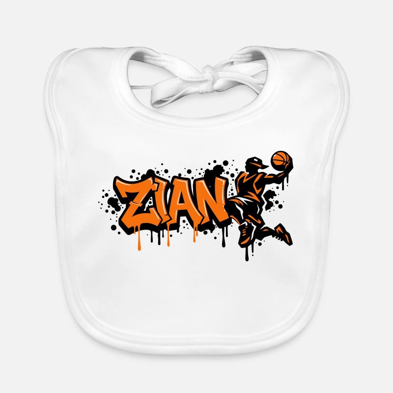 Zian Graffiti Dunk Orange Organic Baby Bibs