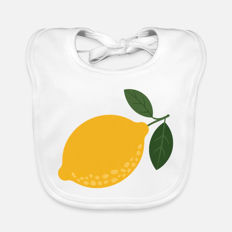 Golden Lemon Sketch Organic Baby Bibs