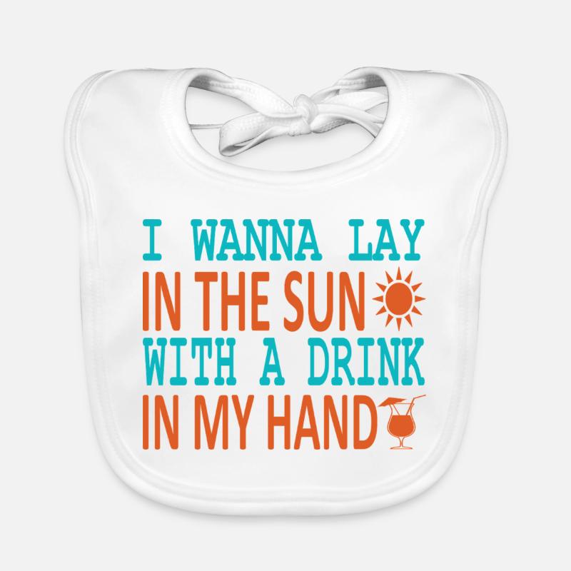 Lay in sun drink in hand Organic Baby Bibs