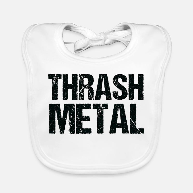 Thrash Metal Bold Typography Organic Baby Bibs