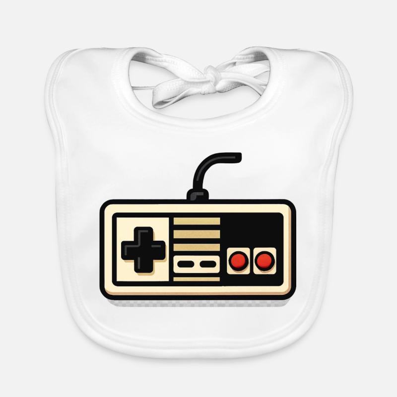 Retro NES controller design Organic Baby Bibs