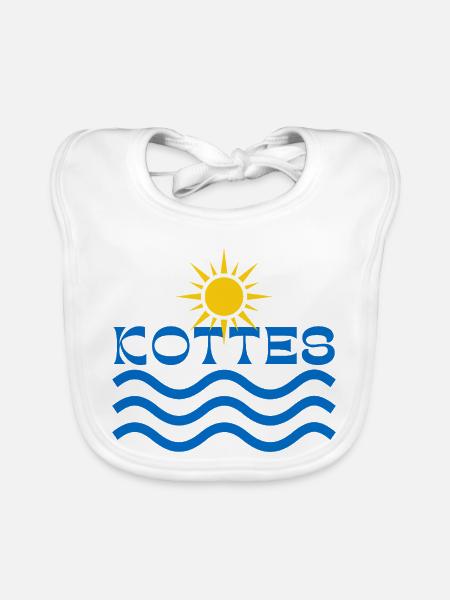 Kottes Sun Waves  - Organic Baby Bibs - white - Front