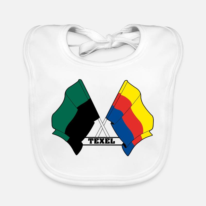 Texel Noord-Holland Pride – Drapeaux croisés Bavoir bio Bébé