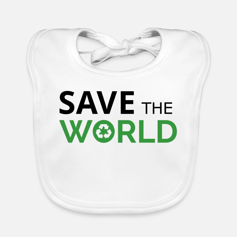 Sauvez le monde - Bavoir bio Bébé - blanc