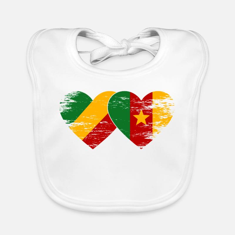 Kongo_Kamerun_Flagge_Herz_used Bavoir bio Bébé