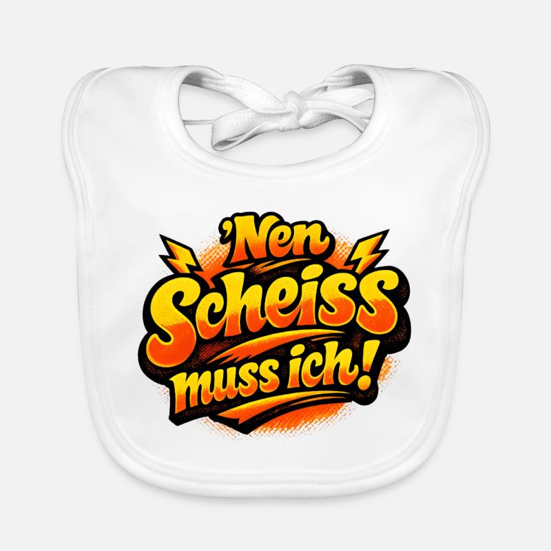 Nen Scheiss Muss ich retro comic Bavoir bio Bébé