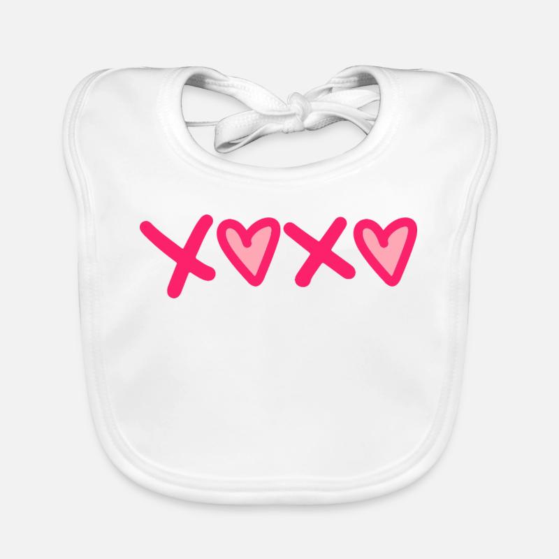 XOXO Herzen - Pink Love Statement Baby Bio-Lätzchen