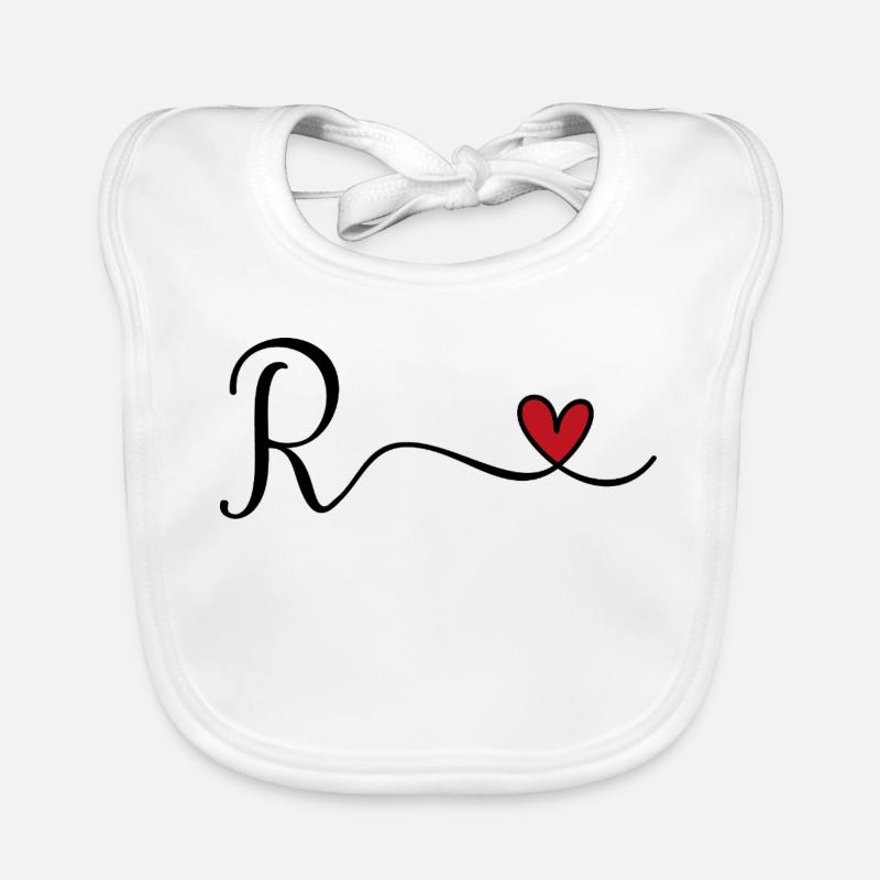 Letter R Monogram Organic Baby Bibs