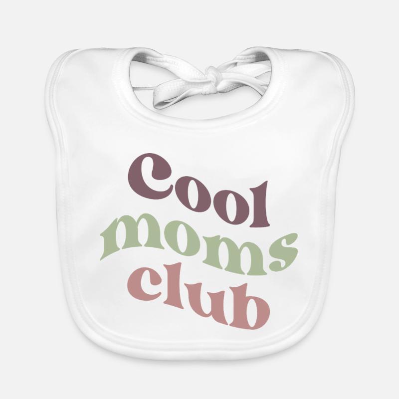 Typographie rétro du Cool Moms Club - Bavoir bio Bébé - blanc