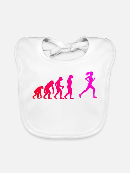 Marathonlaufen Geschenkidee für die Laufsportlerin - Baby Bio-Lätzchen - Weiß - Vorne