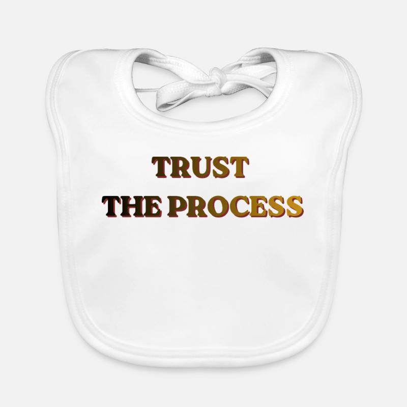 Bannière vintage Trust The Process - Bavoir bio Bébé - blanc