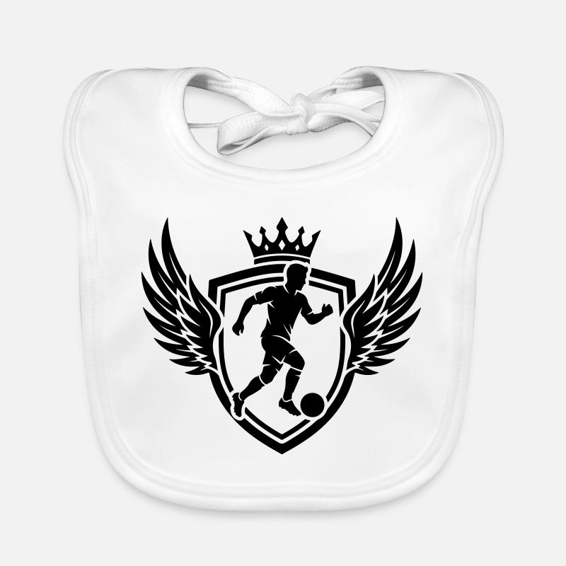 Fussballer Wappen Schild Baby Bio-Lätzchen