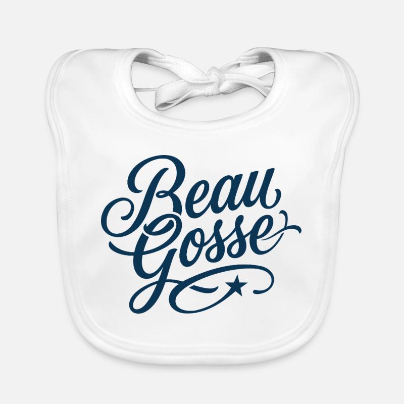 Beau Gosse Script Bleu Bavoir bio Bébé