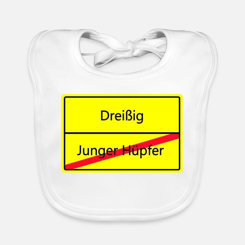 Warnschild Humor: Junger Hüpfler Baby Bio-Lätzchen