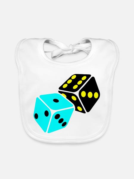 Salle de jeux Neon Cube - Bavoir bio Bébé - blanc - Devant