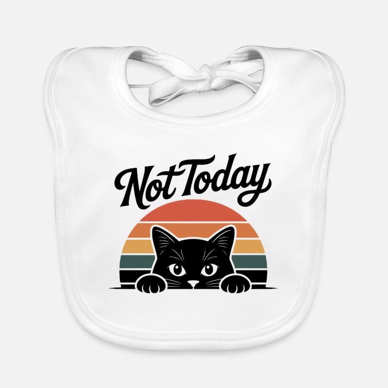 Katzen Retro-Silhouette Not Today Baby Bio-Lätzchen