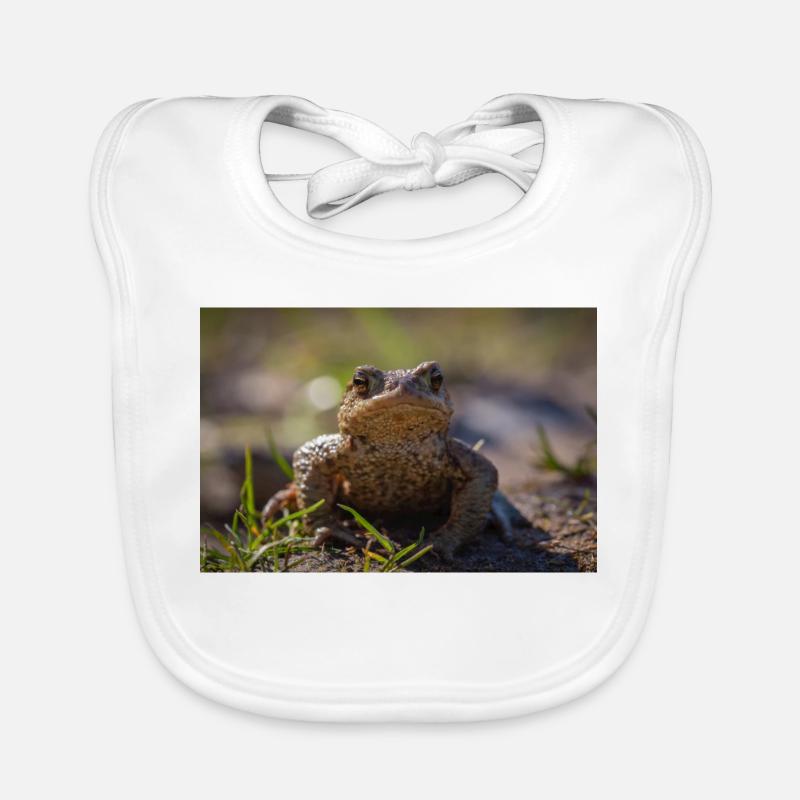 Gros plan d’un crapaud terrestre - Affiche Bavoir bio Bébé