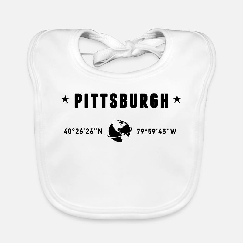 Coordonnées Pittsburgh, Pennsylvanie : Globe GPS Bavoir bio Bébé