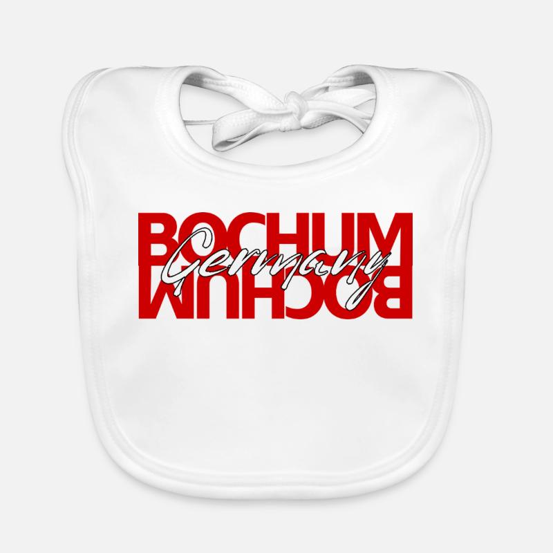 Bochum Germany Script Overlay Organic Baby Bibs