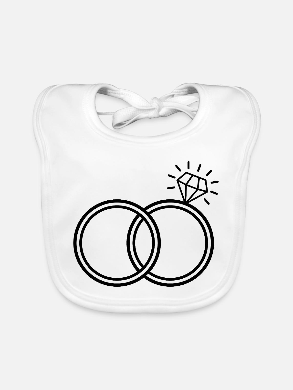 Diamantring - Baby Bio-Lätzchen - Weiß - Vorne