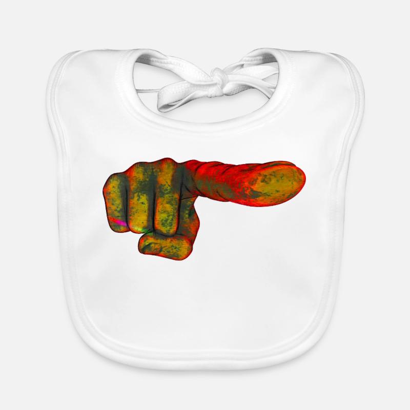 Color explosion index finger Organic Baby Bibs