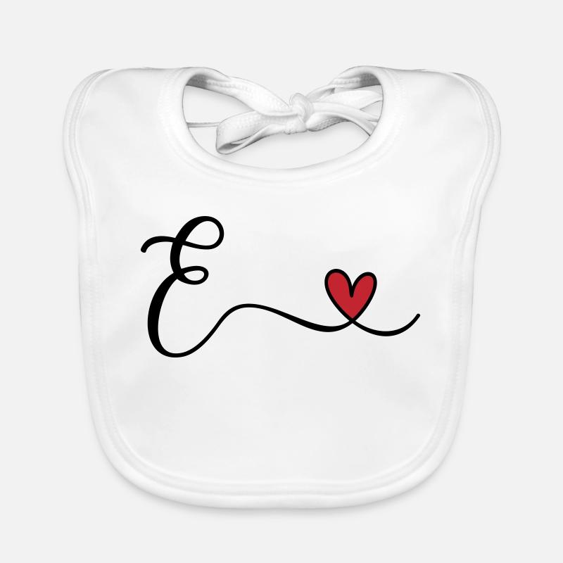 Letter E Monogram Organic Baby Bibs
