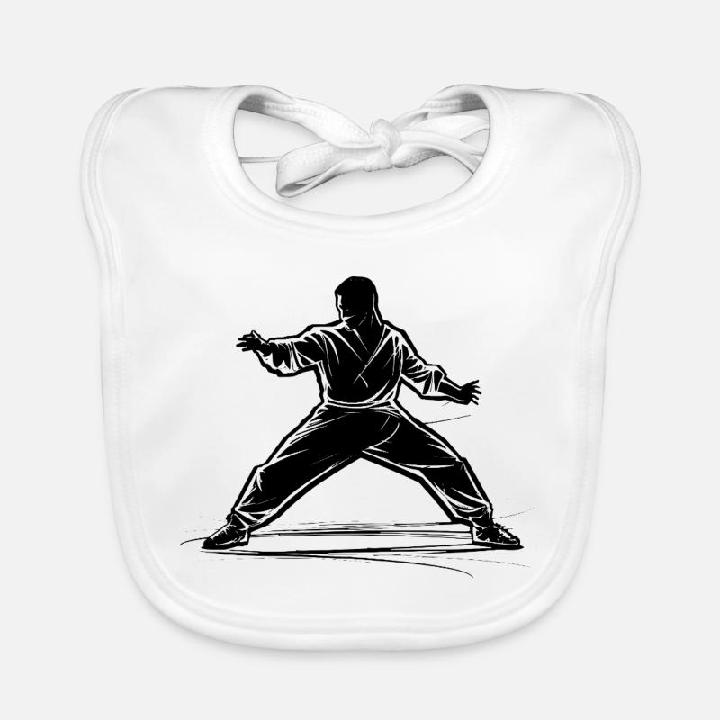 Karate Sketch Organic Baby Bibs