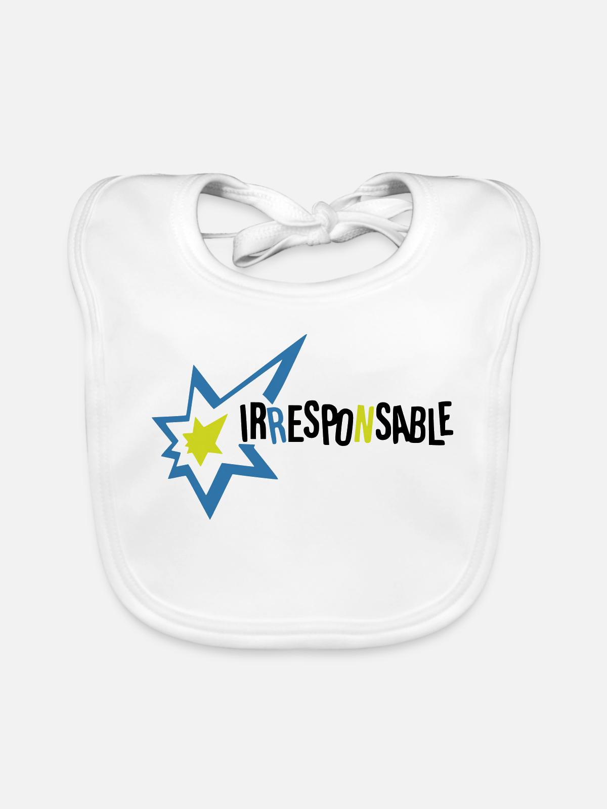Irresponsable - Bavoir bio Bébé - blanc - Devant