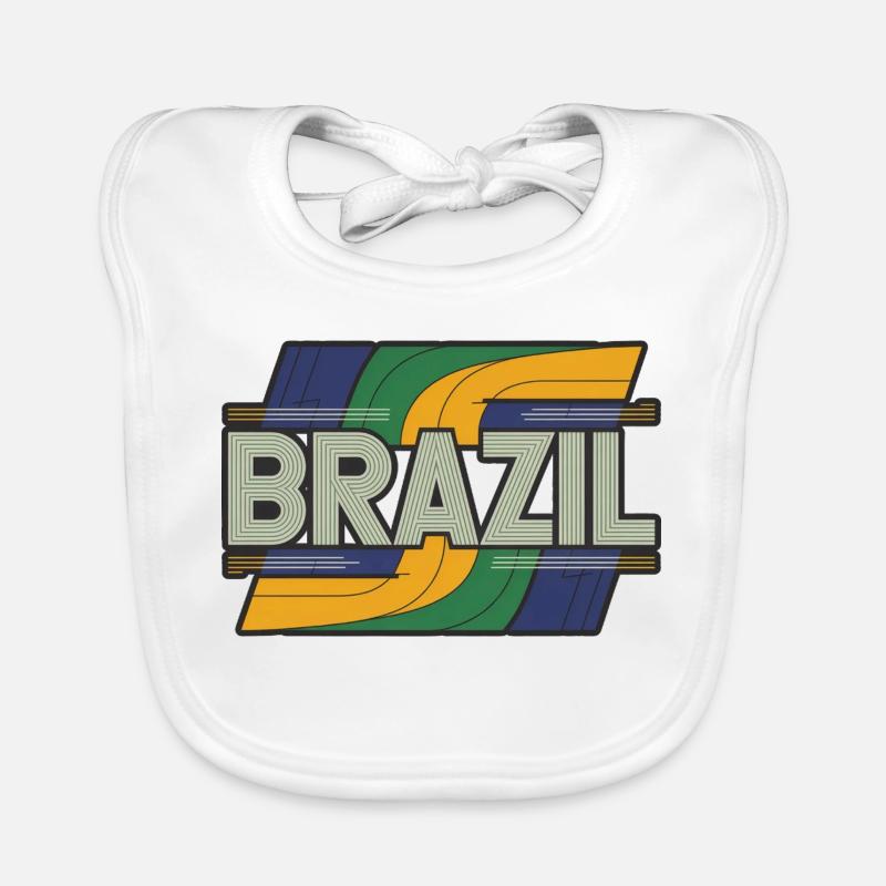 Brésil - Bavoir bio Bébé - blanc