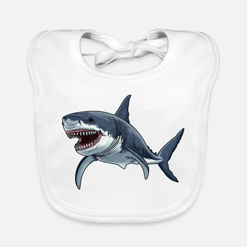 Grand requin blanc Grand requin blanc Bavoir bio Bébé