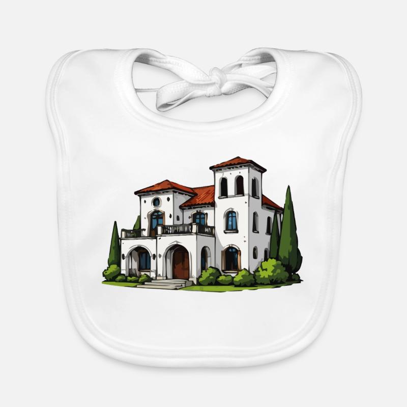 Mediterranean villa wing Organic Baby Bibs