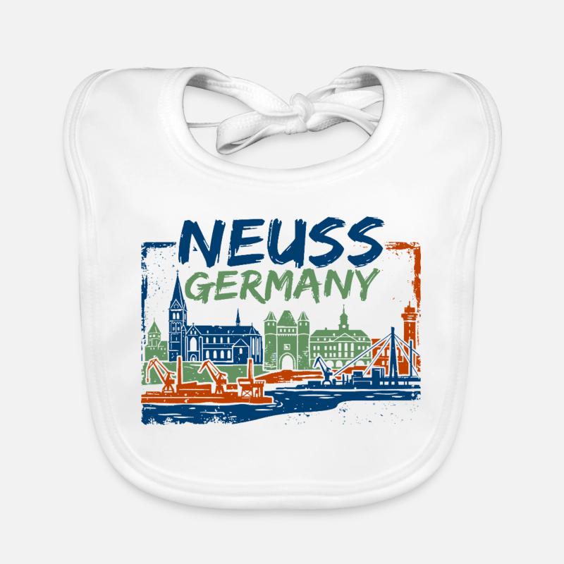 Neuss Germany Skyline Harbor and Cathedral Baby Bio-Lätzchen