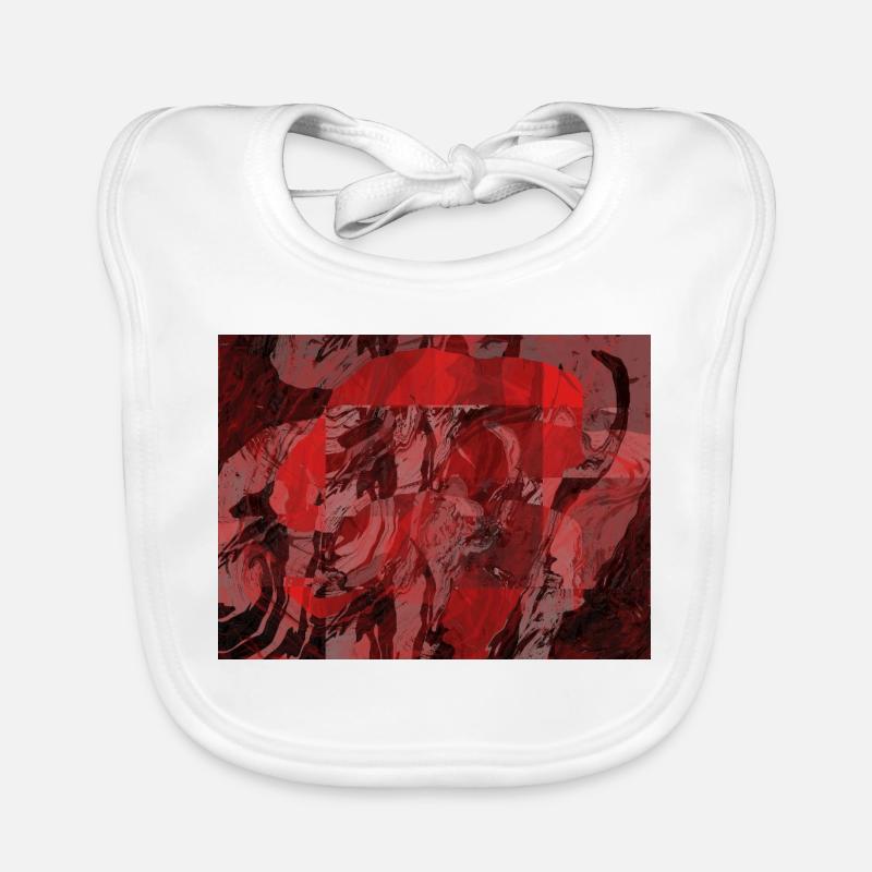 Red Marble Square Overlay Organic Baby Bibs