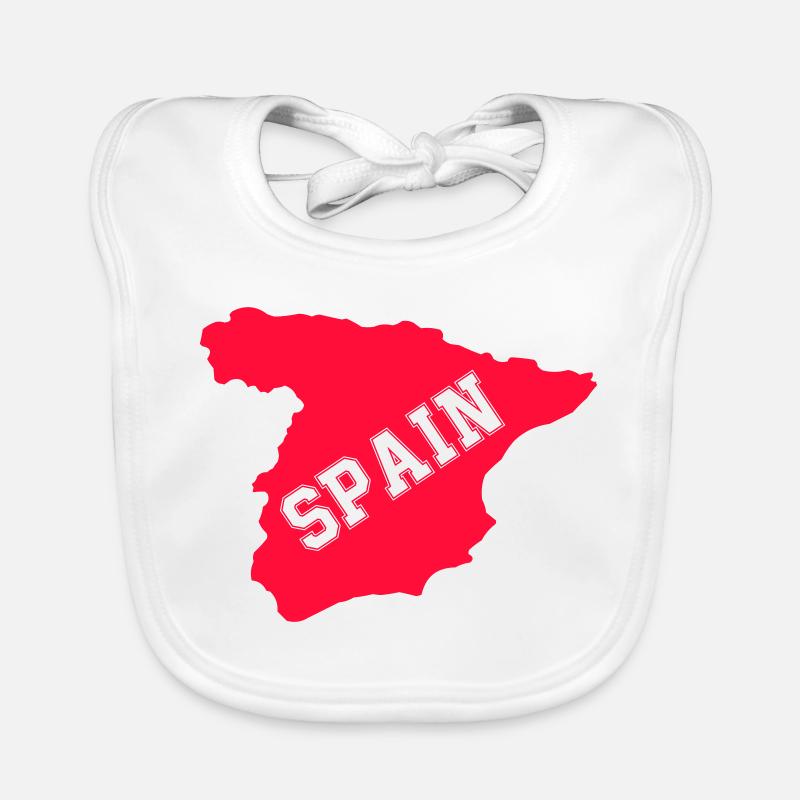Spain silhouette with diagonal SPAIN Organic Baby Bibs