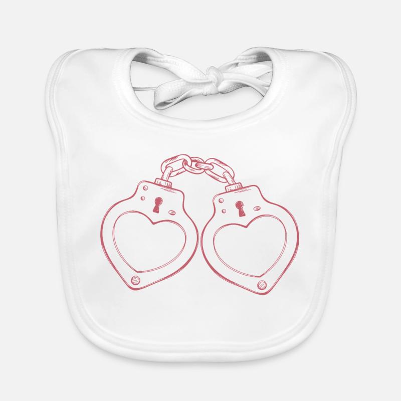 Handschellen Herz Liebe  Baby Bio-Lätzchen