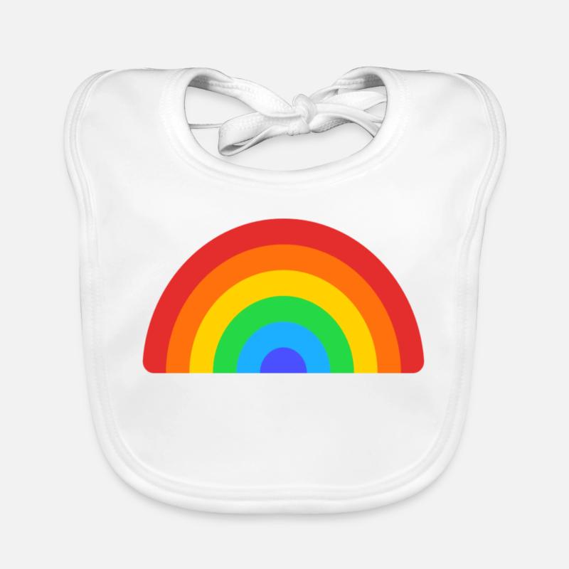 Retro Rainbow Arc Organic Baby Bibs
