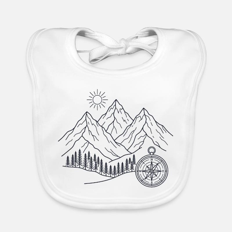 Mountain Landscape Compass Organic Baby Bibs