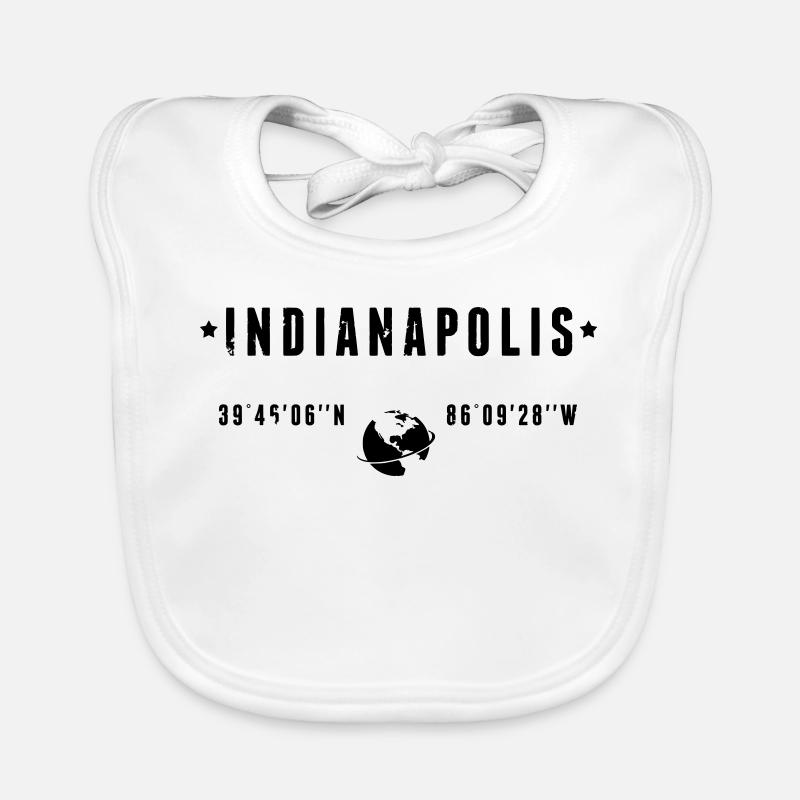 Indianapolis, Indiana, coordonnées GPS : Globe Bavoir bio Bébé