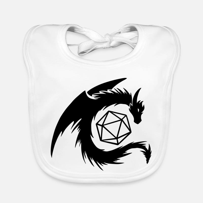 Dragon avec des dés D20 Bavoir bio Bébé