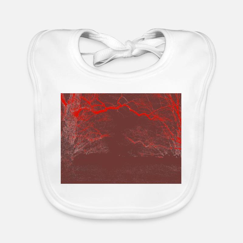 Red Cloud Forest – Abstract Forest Organic Baby Bibs