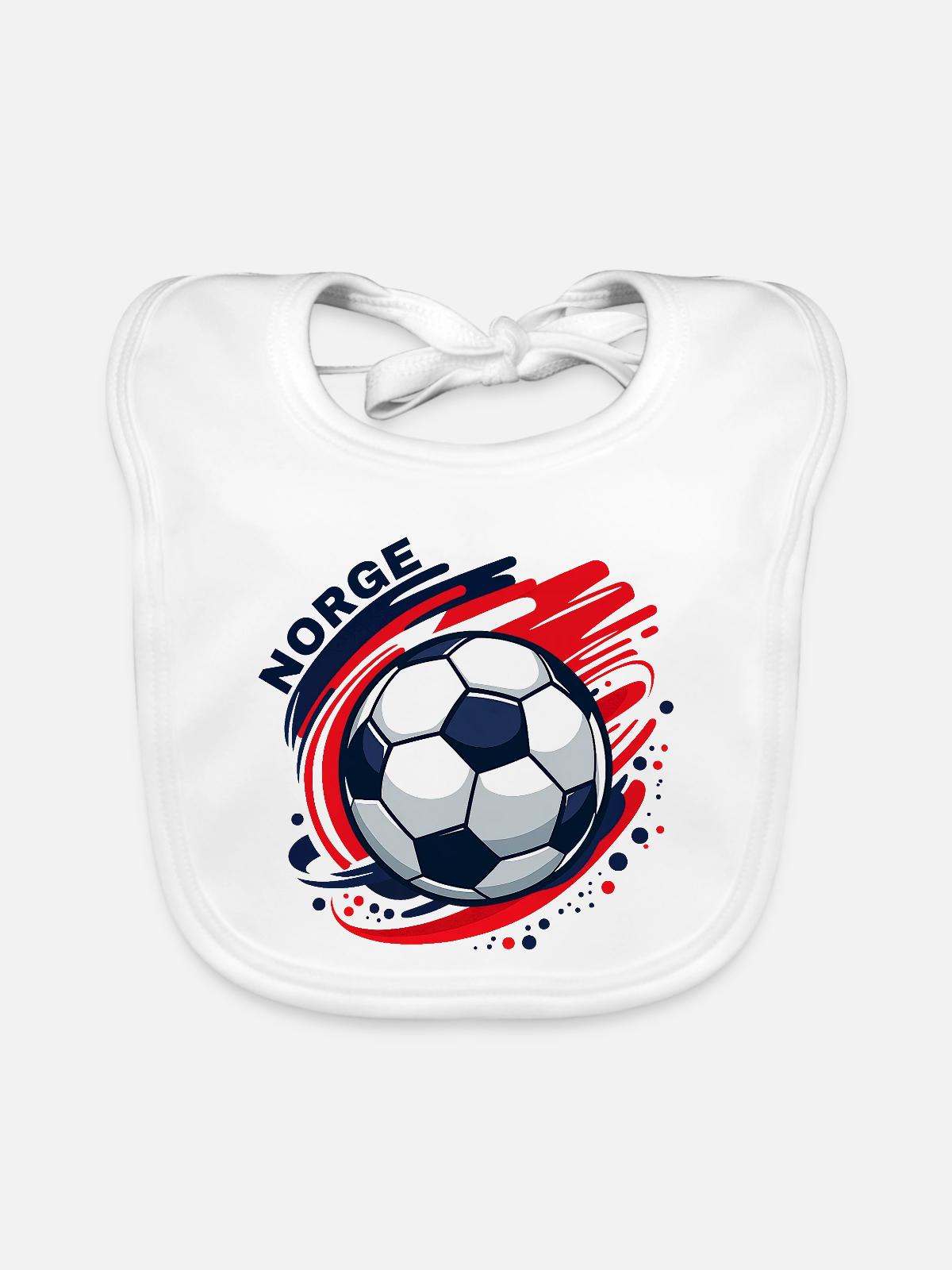 Norwegischer Fußball - Baby Bio-Lätzchen - Weiß - Vorne