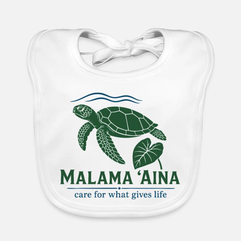 Malama Aina Turtle Organic Baby Bibs