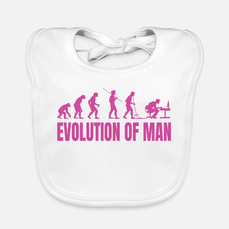 Évolution de l’homme Programmeur Informatique rose Bavoir bio Bébé
